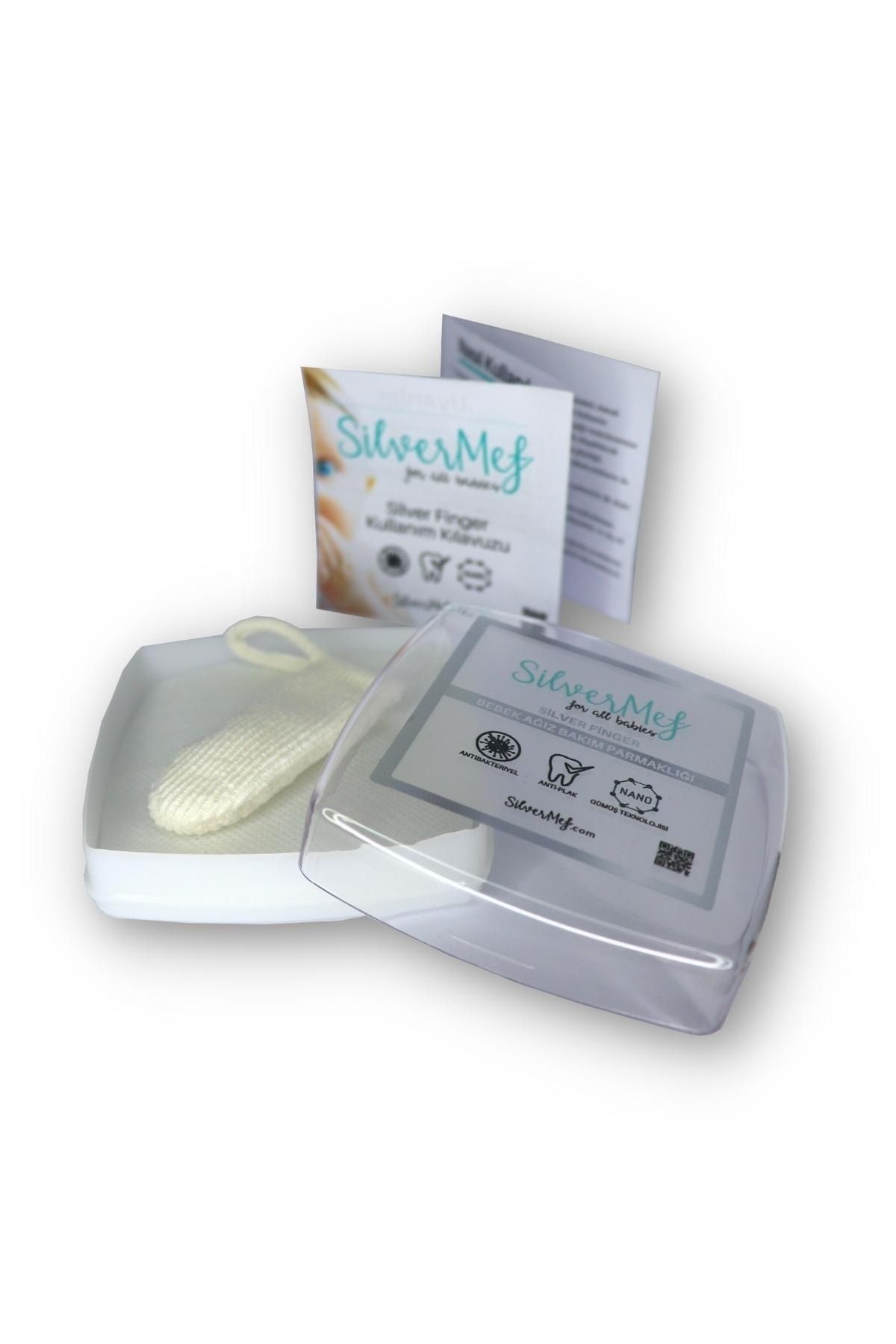 SilverMef Bebek Ağız Bakım Parmaklığı - Silver Finger Gümüş Iyonlu Bebek Diş Fırçası Ve Diş Kaşıyıcı (2 Adet) QR10972