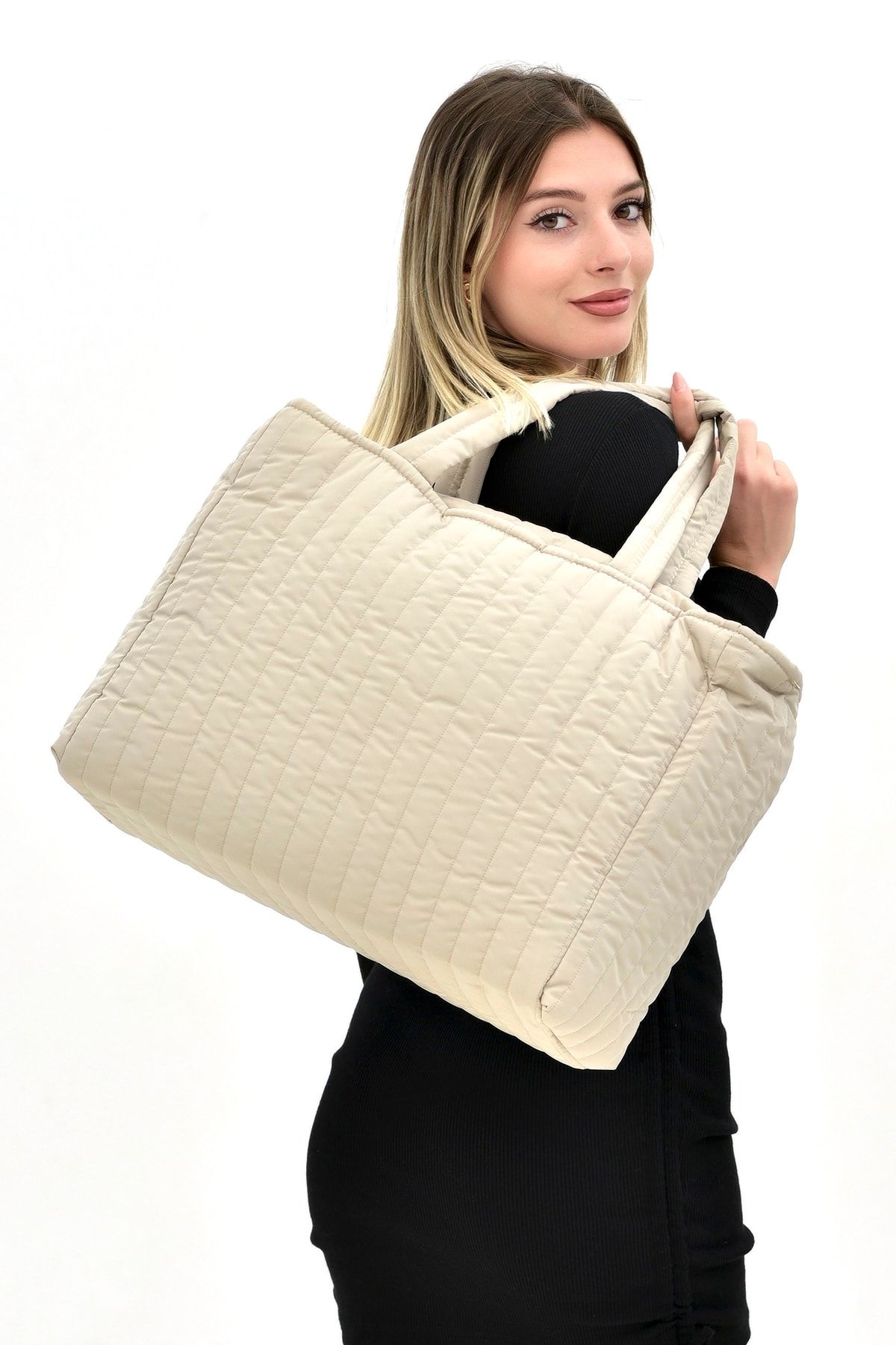 LandBags Women s Gray Soft Texture Large Size Bag Hand And Shoulder Bag Winter Bag