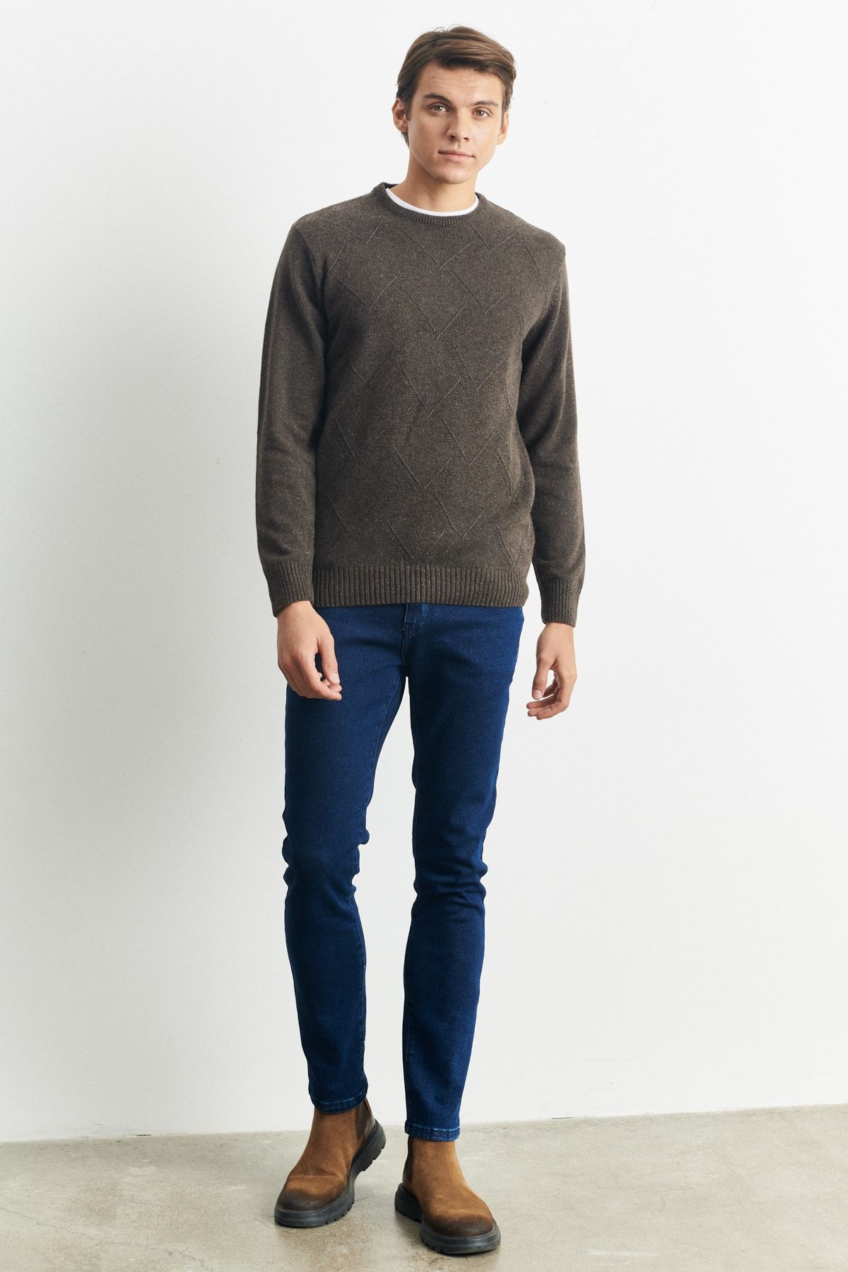 ALTINYILDIZ CLASSICS Erkek Koyu Lacivert Slim Fit Dar Kesim Magic Denim Esnek Jean Kot Pantolon