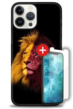 Iphone 13 Pro Max Kılıf Hd Baskılı Kılıf - Sarı Kırmızı Aslan + Temperli Cam zmap-iphone-13-pro-max-v-299-cm
