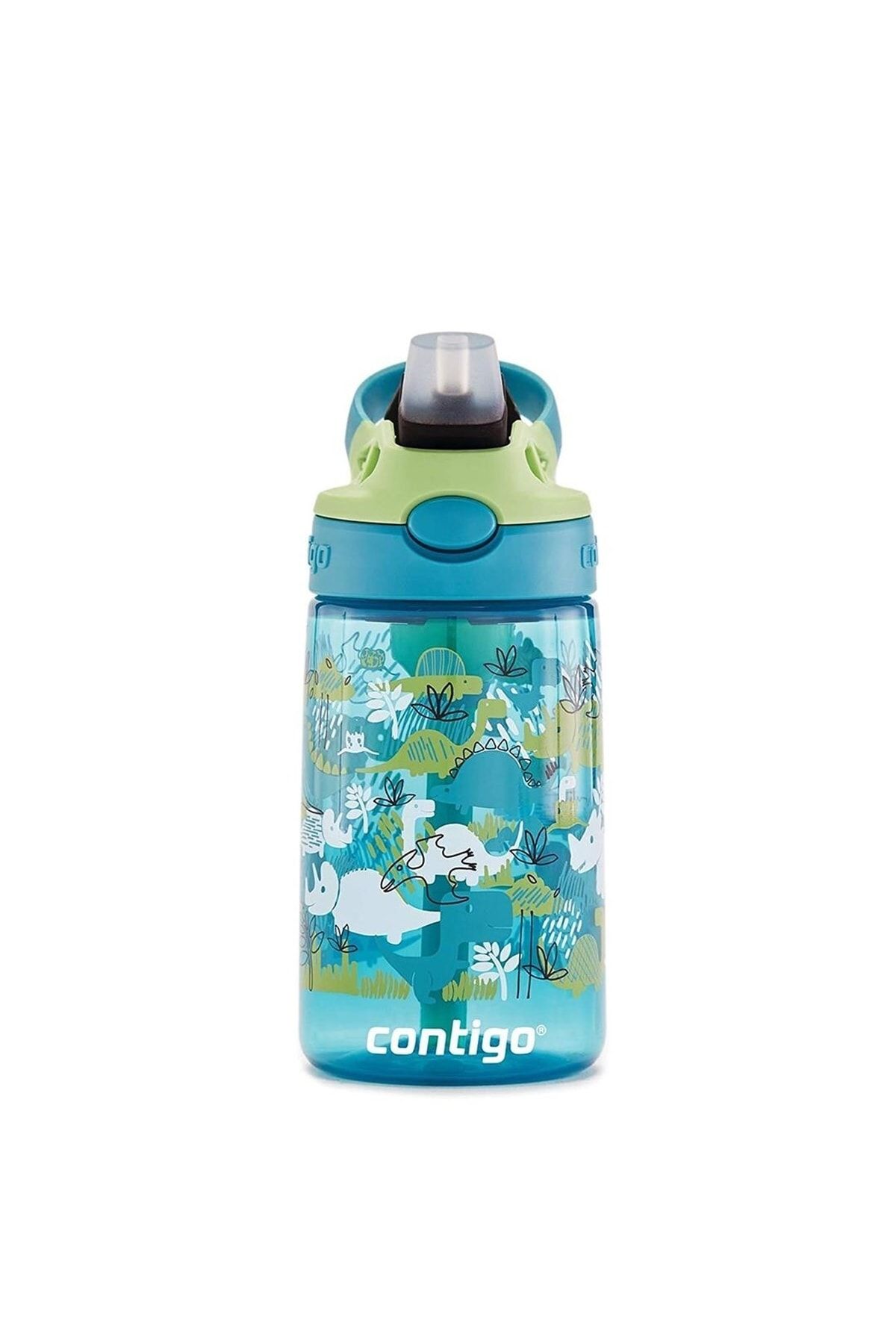قمقمه ورزشی دخترانه و پسرانه بچگانه GIZMO FLIP PRO DINOS TRISTAN WATER 420ML GREEN Contigo