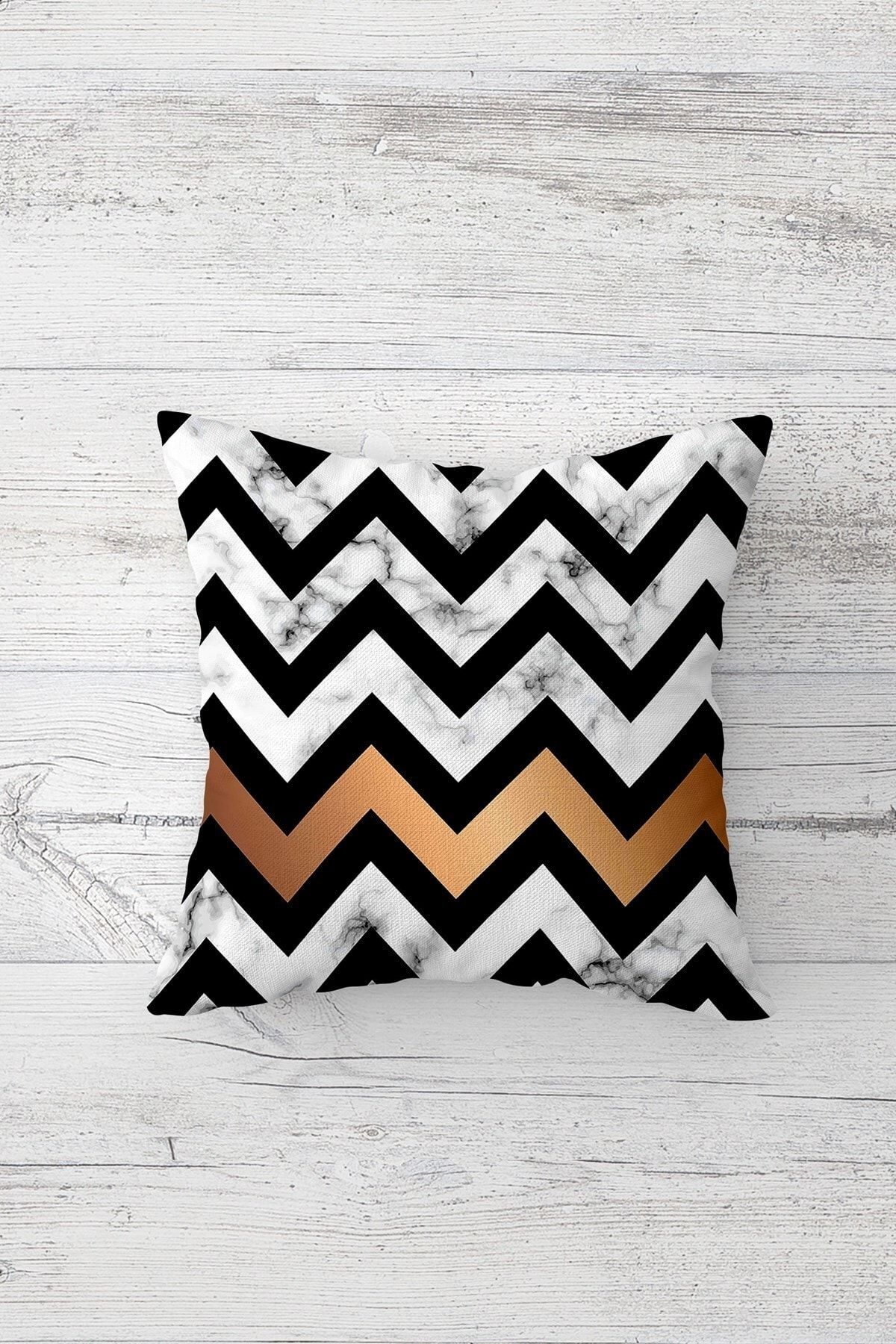 on the clouds-Geometric Zigzag Patterned Hidden Zippered Throw Pillow Sofa Pillow Set - 4 Pieces 3