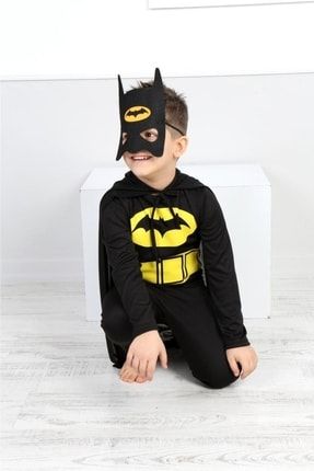 Erkek Çocuk Süper Kahraman Batman Yarasa Adam Maskeli Kostüm Lolmaskcostumes
