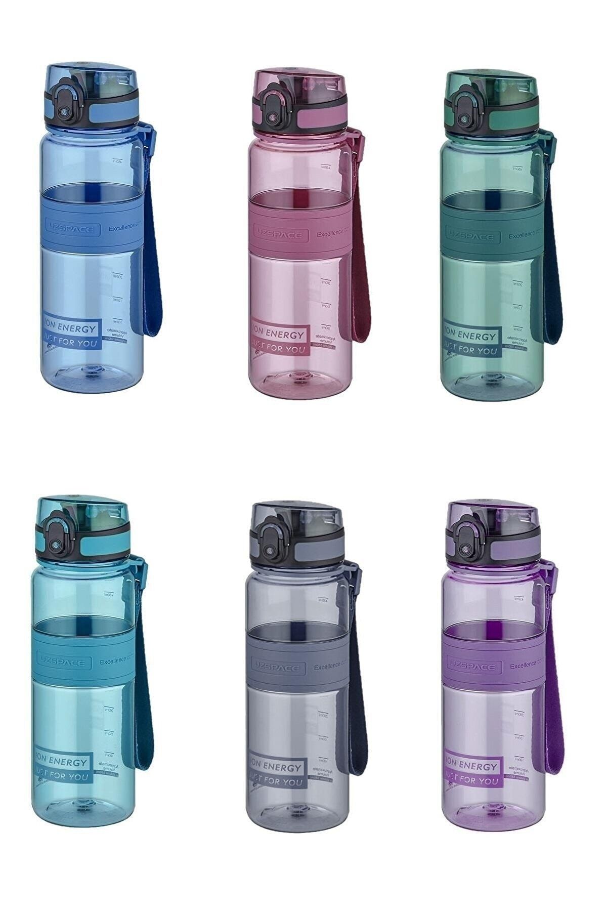 قمقمه ورزشی سبز 0.50 L 500 میل سیلیکون متوسط بدنه فلاسک آب پلاستیکی Uzspace