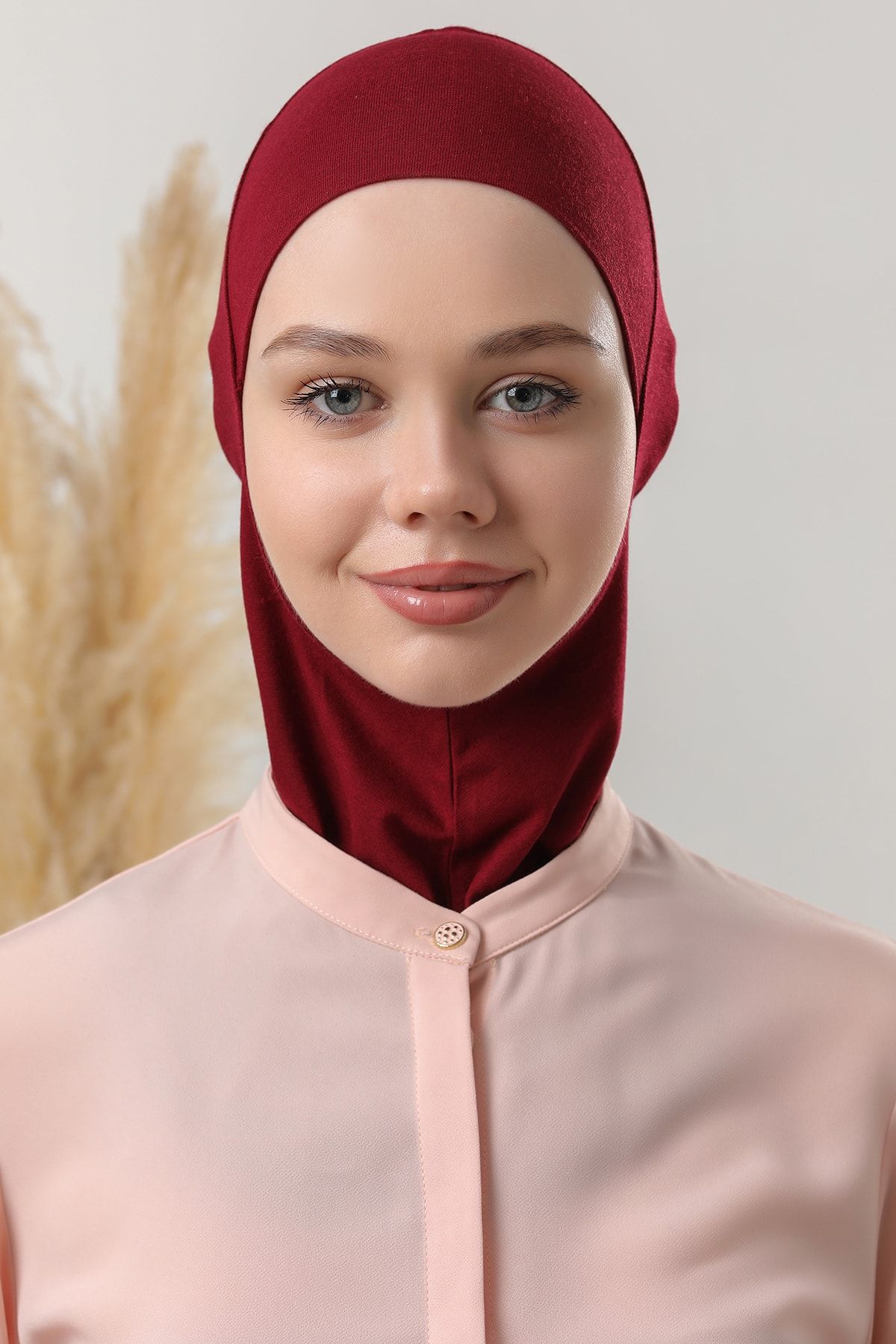 Melodi Scarf-طوق عنق حجاب أحمر كلاريت نسائي رياضي حجاب - بونيه 3