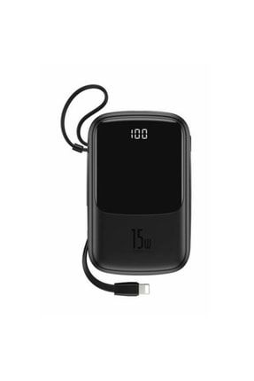15w Iphone 10000 Powerbank, Iphone Şarj Kablo Powerbank Ultra Hızlı Powerbank Siyah 31813-Asf