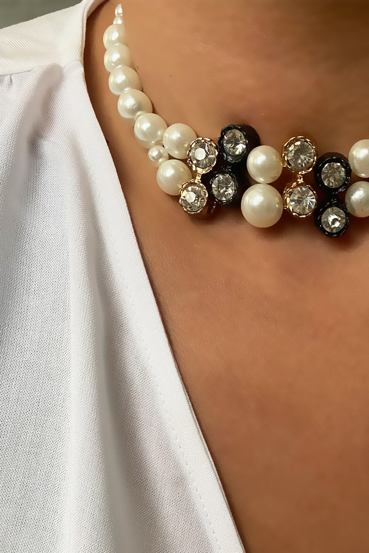 Neck discount choker pearl