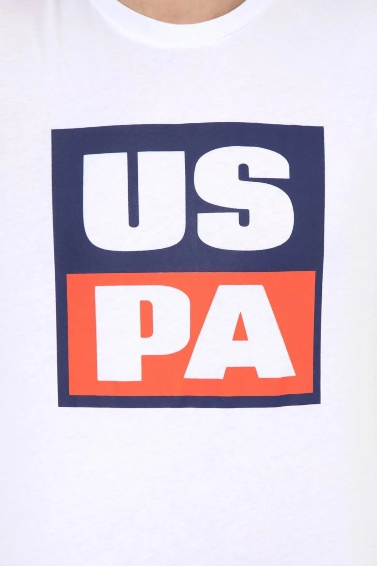 تی شرت سفید مردانه تیشرت یقه خدمه اورجینال U.S. Polo Assn.