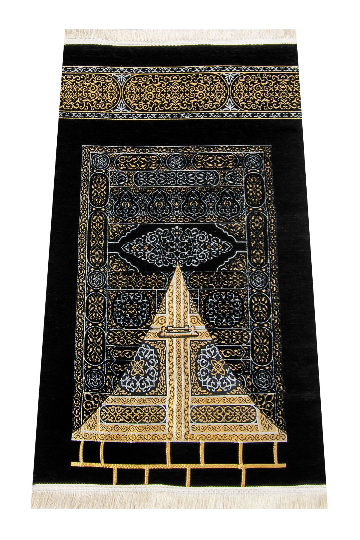 Черный молитвенный коврик из синели Ihvan Kaaba с рисунком Ultra Plus 7 молитвенный коврик из синели с рисунком кабэ