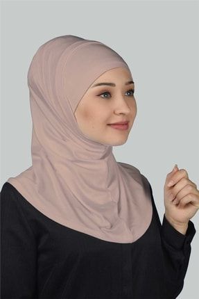 Ikili Set Pratik Eşarp Hazır Türban Ve Hijab Tesettür Bonesi - Pudra T69