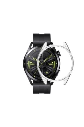 Huawei Watch Gt3 46mm 360 Tam Koruma Ultra Ince Silikon Kılıf GT3 Koruyucu