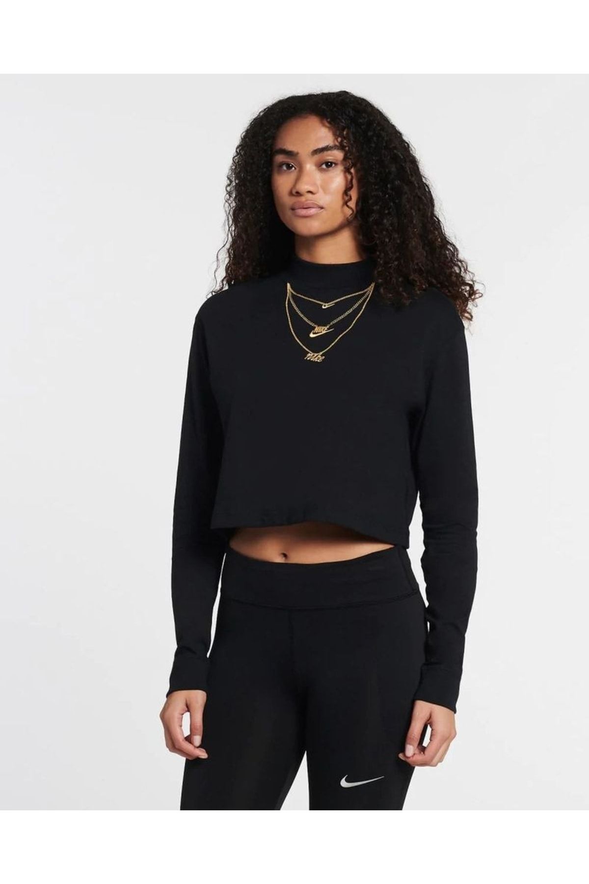 Nike black long clearance sleeve shirt womens