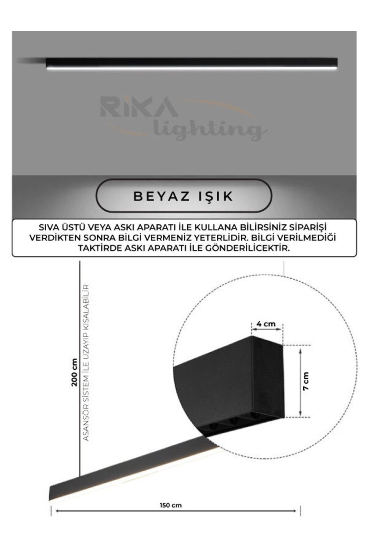 Rika Lighting-150cm White Light Led Pendant Lamp Modern Led Chandelier-linear Led Luminaire Linear -linear 3