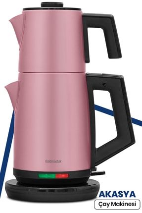 Akasya Sedef Pembe Xl 2200 Watt Patentli Damlatmayan Tasarımı Çelik Çay Makinesi Ve Su Isıtıcısı 56CMK011615