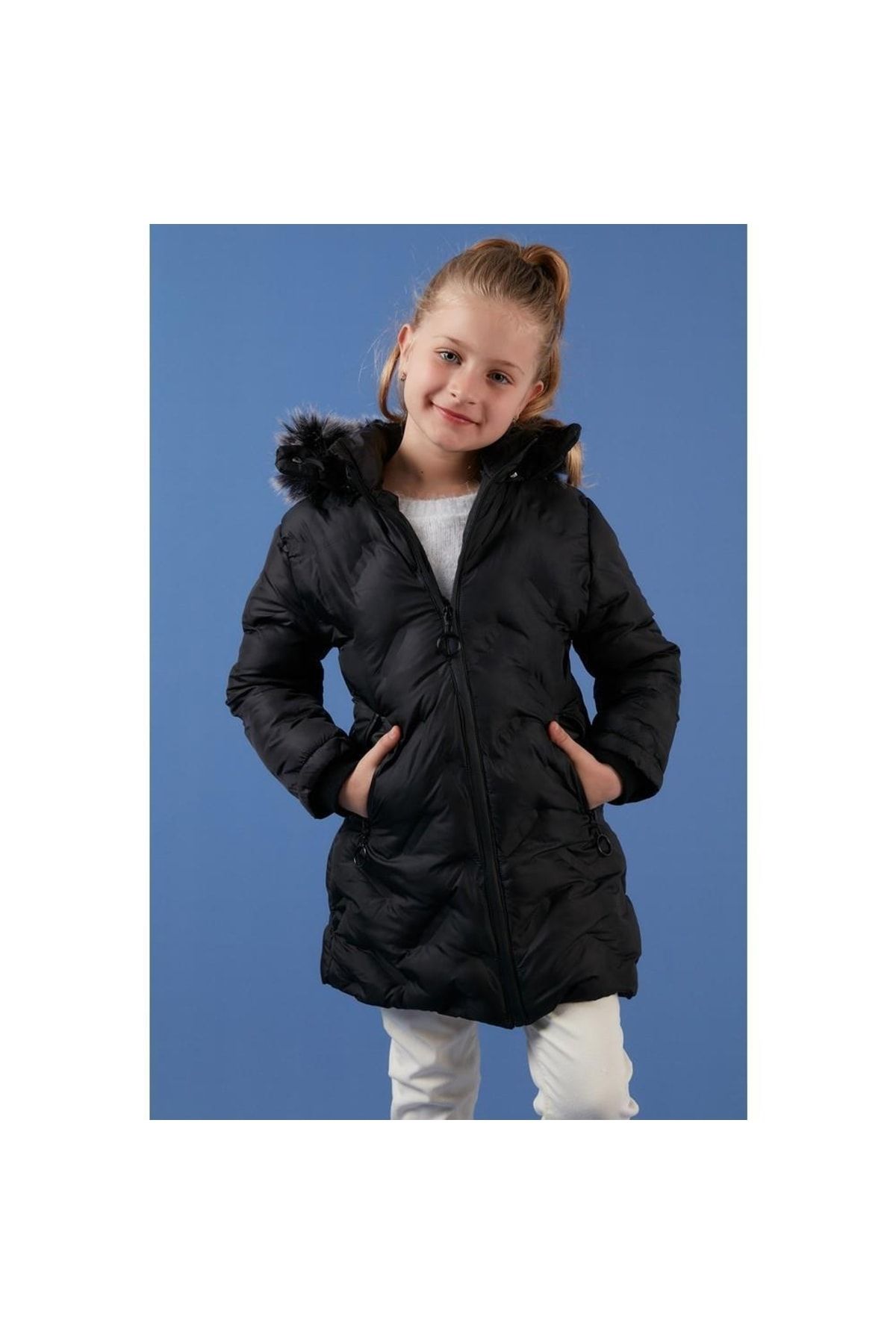 Mashotrend Furry Girl s Coat Removable Hooded Coat Plush Lined
