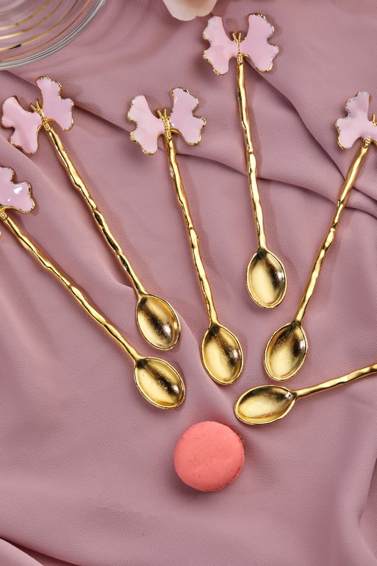 Zeryas Home-6 Butterfly Model Teaspoon Pink 6