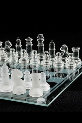 Cam Satranç Takımı Full Cam Satranç Glass Chess 20*20 cam12