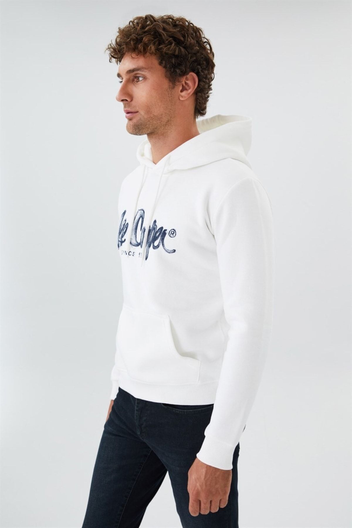 سویشرت مردانه کلاهدار Gregory Off White Lee Cooper