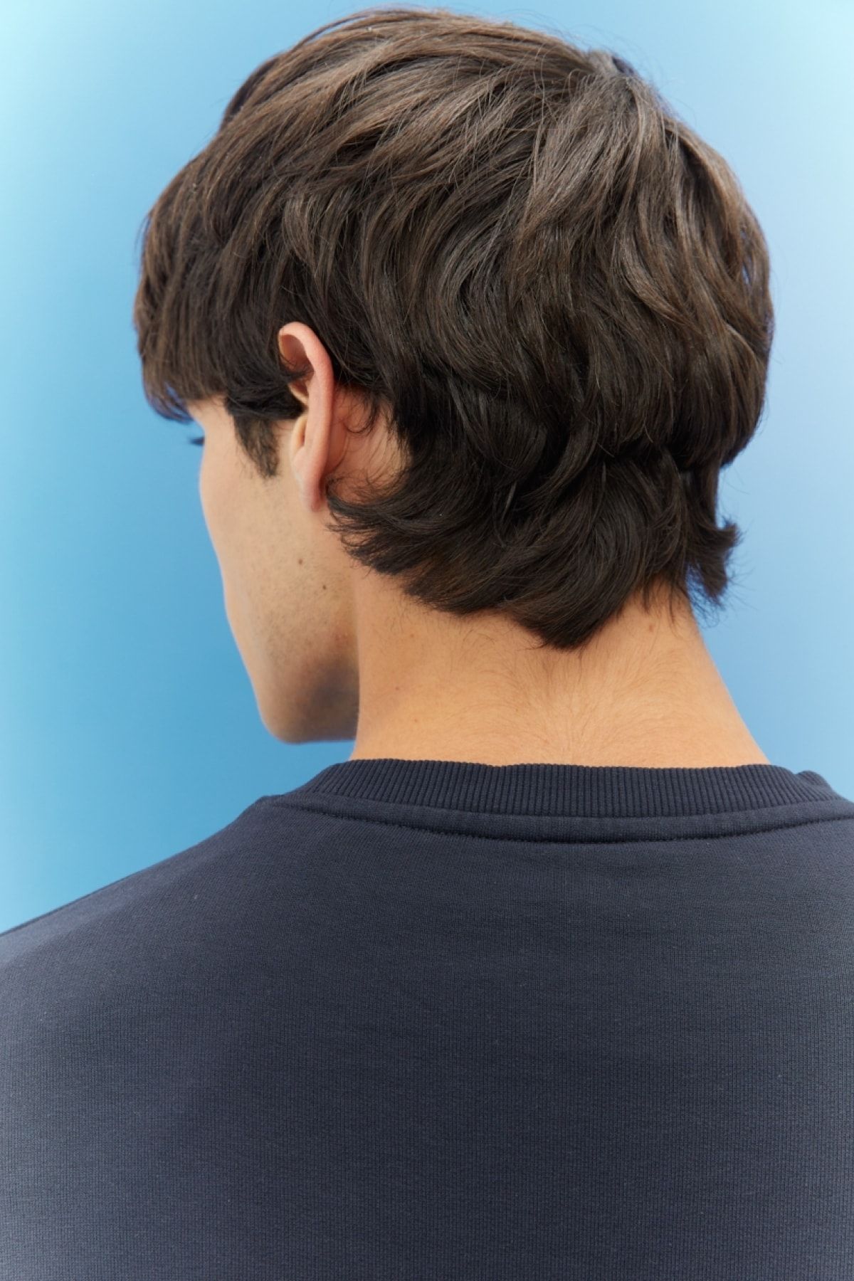 سویشرت آبی مردانه به طور منظم مناسب برش طبیعی 100 ٪ یقه دوچرخه پنبه Lee
