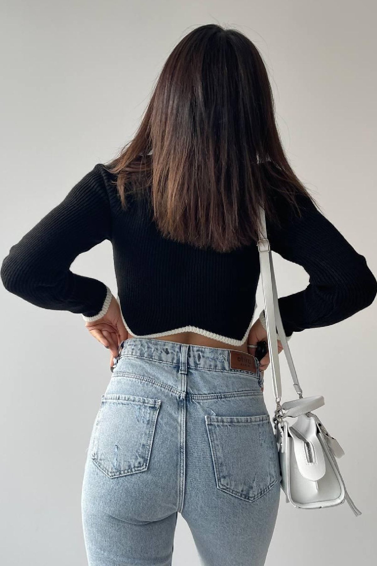 High waisted jeans and crop sweater online