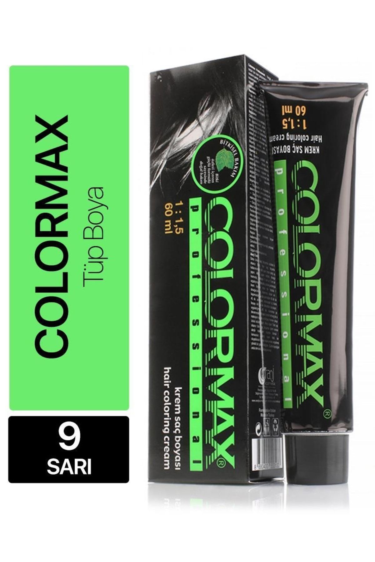 Colormax Tüp Saç Boyası 9 Sarı 60 Ml