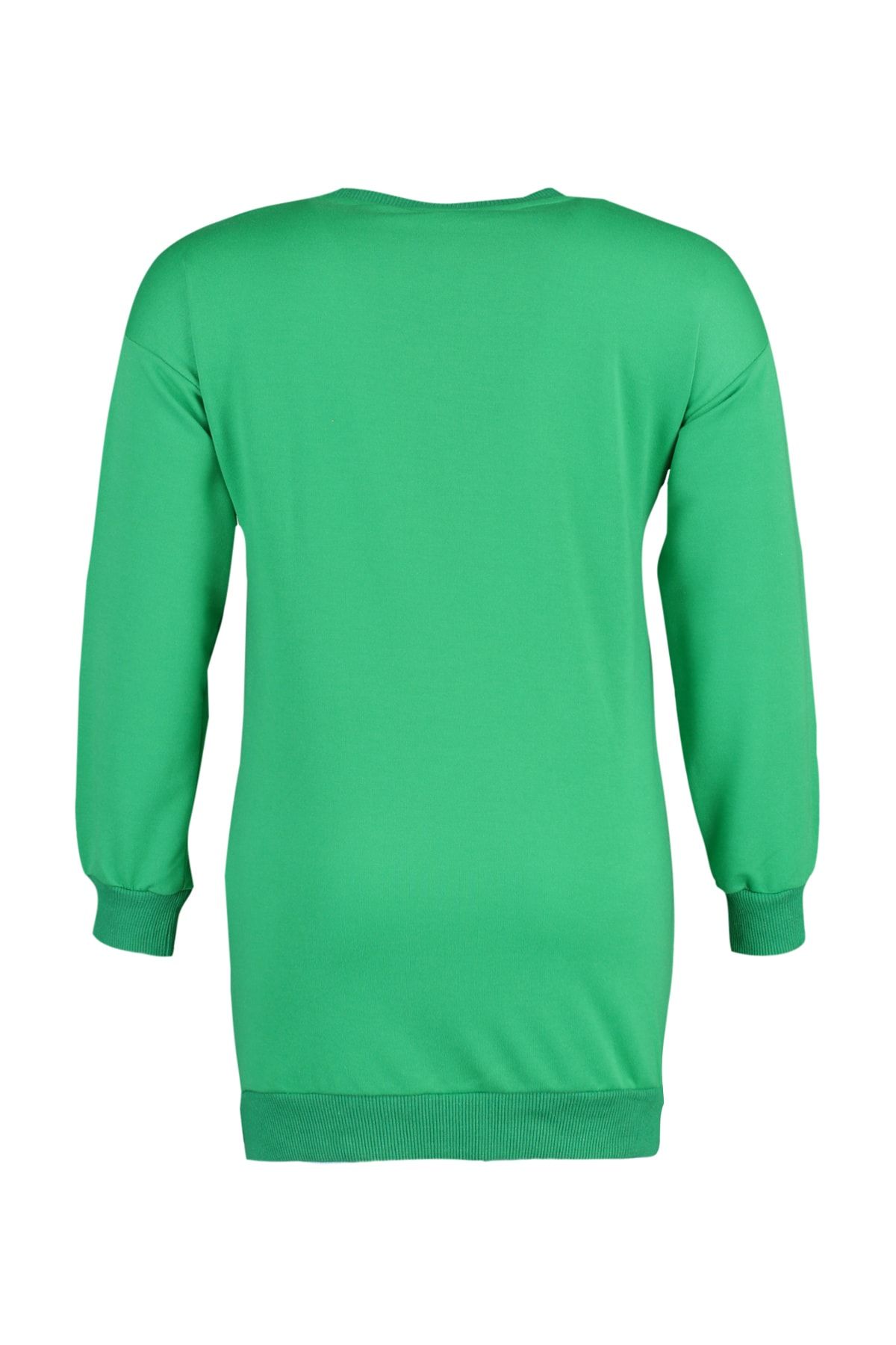 Trendyol Modest Yeşil Baskılı Örme Sweatshirt TCTAW23TW00232 RN8737