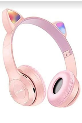 Emr P47m Işıklı Bluetooth Kulaklık 5.0 Kablosuz Katlanabilir Kedili Kulaklık Parti Işıklı Kulaklık