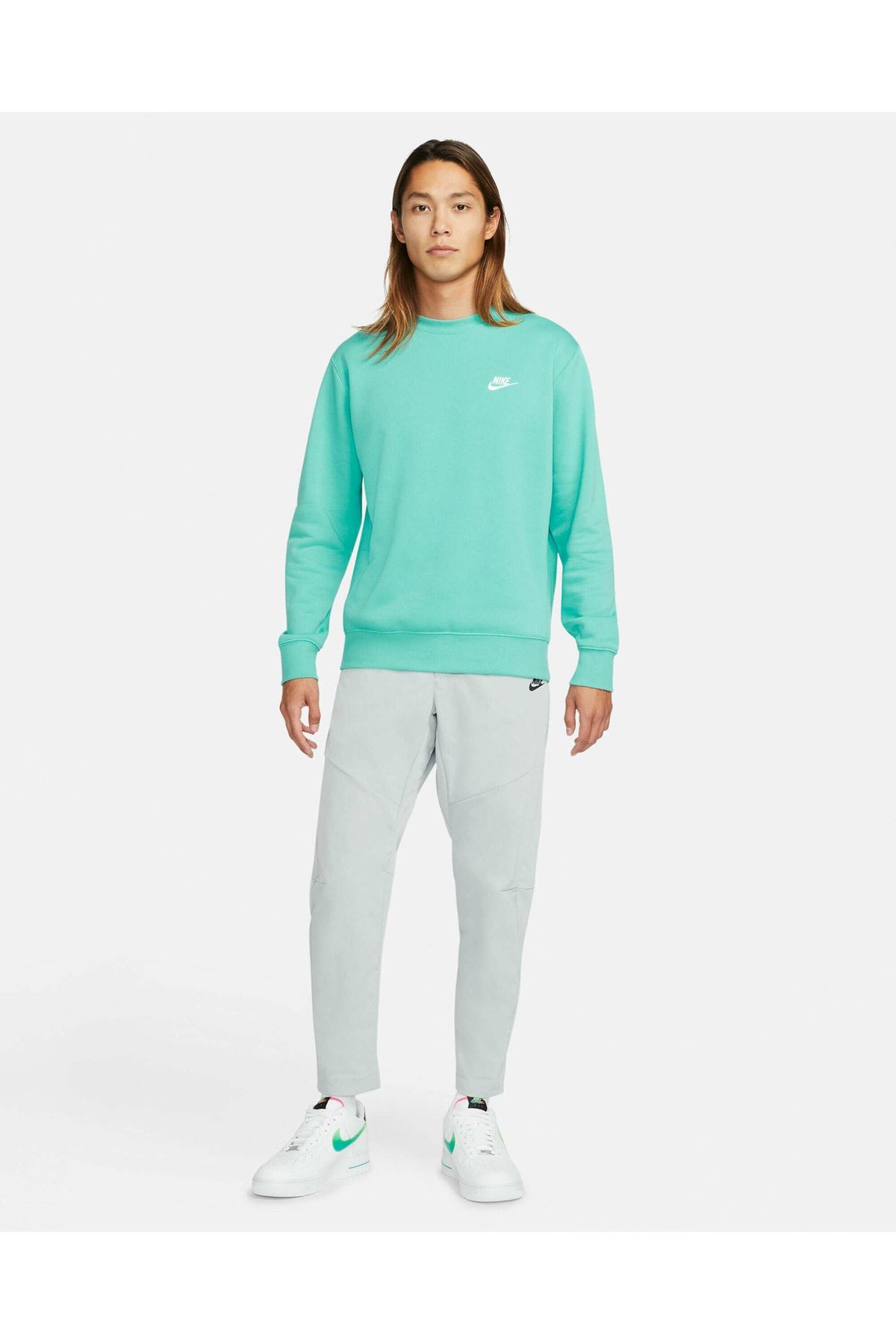 Nike Sports Sweatshirt Green Trendyol