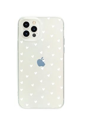 Iphone 13 Pro Max Minik Kalpler Beyaz Desenli Şeffaf Telefon Kılıfı BCIPH13PMAXSEFMNKKLPBYZ