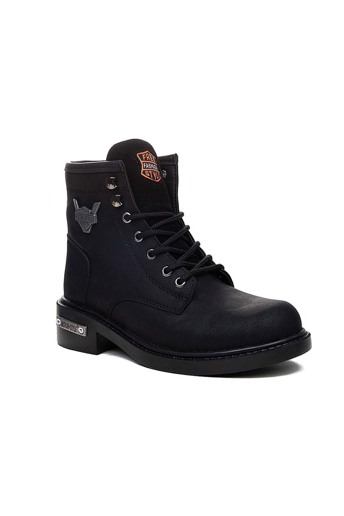 KunduraHane Unisex Kauçuk Kaymaz Taban Motor Style Kışlık Bot