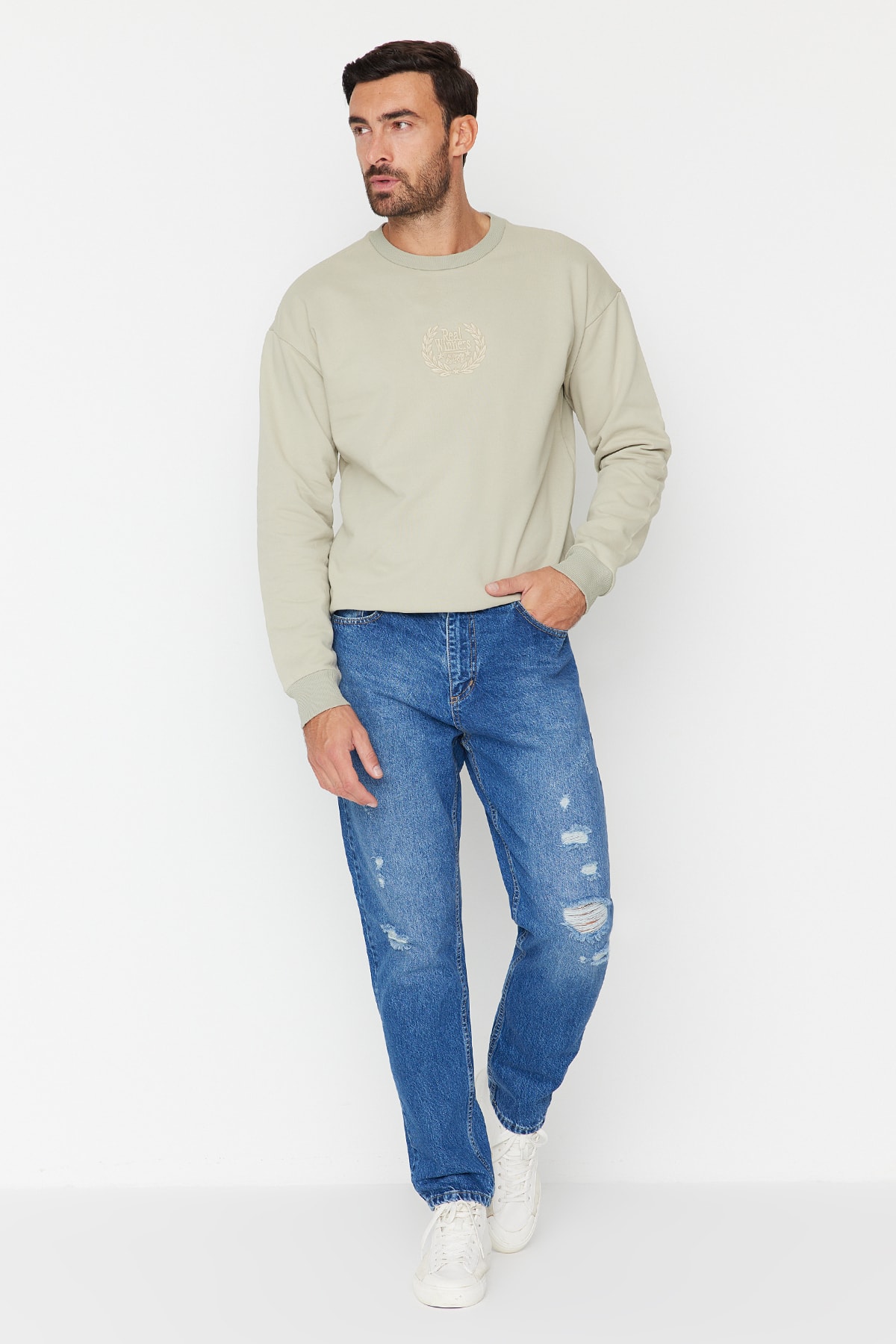 Trendyol Collection Jeans Dunkelblau Relaxed Fast ausverkauft