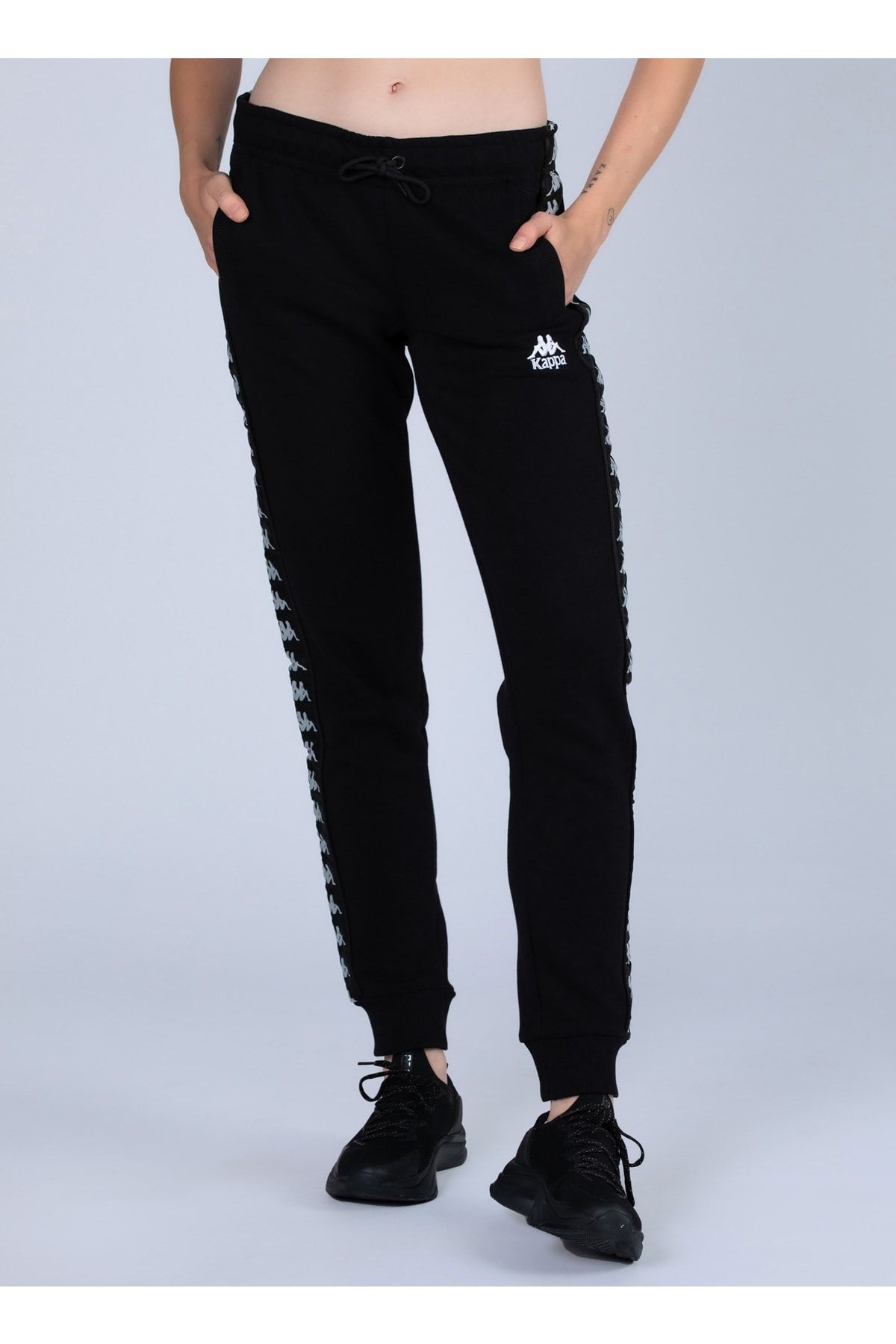 Kappa Normal Black Women s Sweatpants 381L3Pw 222 Banda Barnu 2 Tk Trendyol