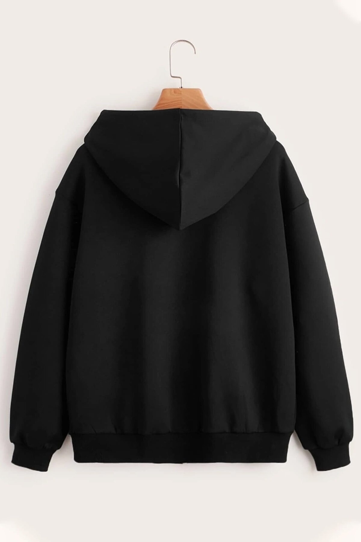 Siyah Kapüşonlu Fermuarlı Sweatshirt — مشکی RB3460-01 — تصویر 2 از 2