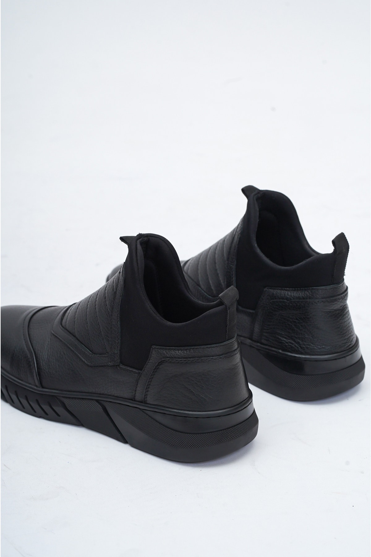 Deripabuc  Hakiki Deri Siyah Erkek Deri Bot Mrd15-0831 - Görsel 4