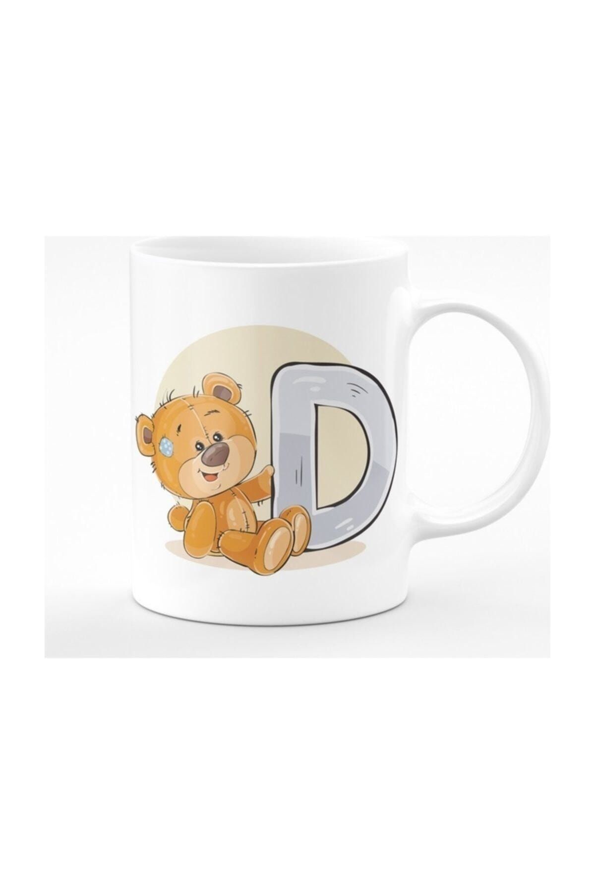 Öz Kupa Letter J Porcelain Mug with Teddy Bear - Trendyol