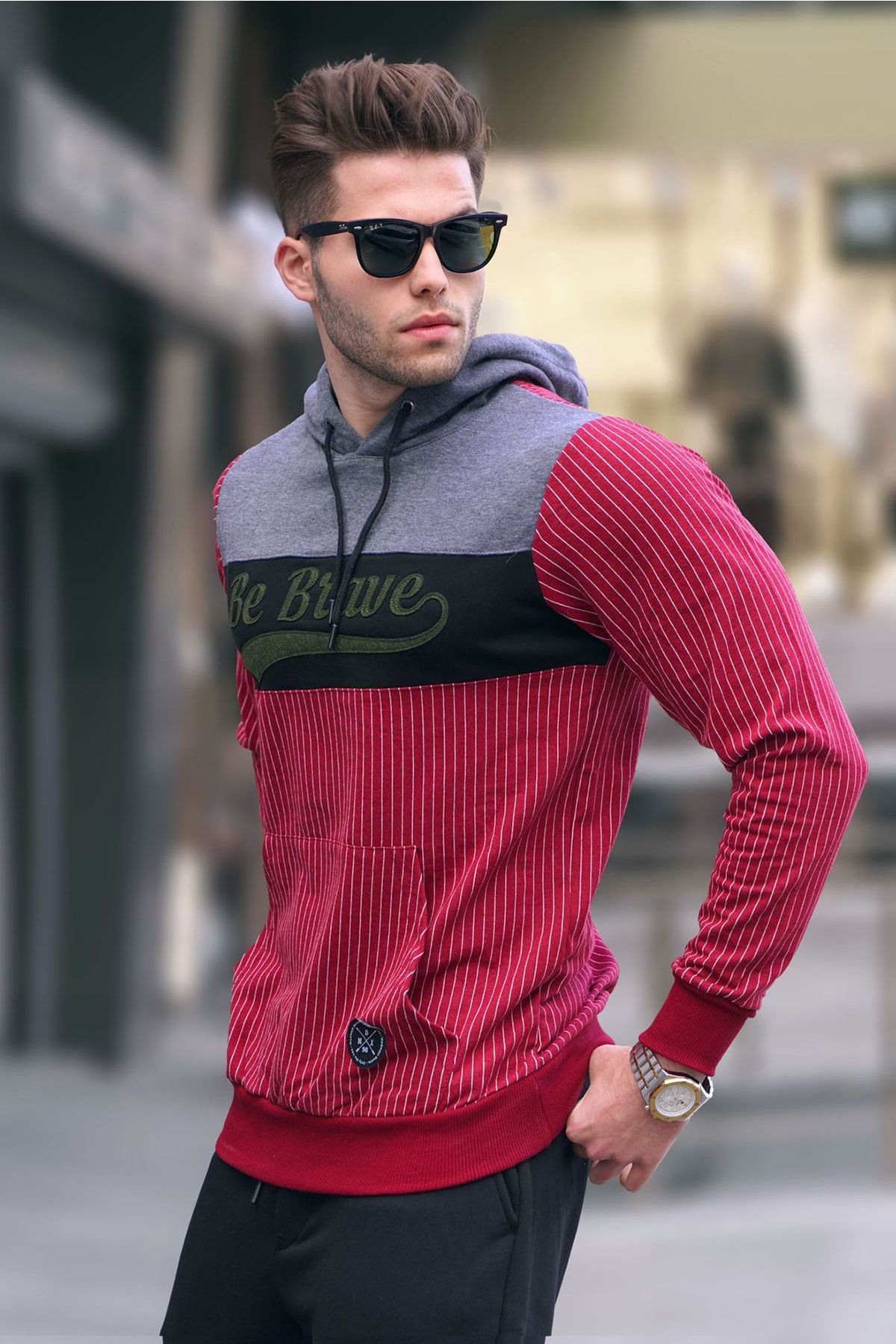 Madmext Sweatshirt Bordeaux Regular Fit
