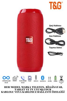 T&g 117 Bluetooth Hoparlör Kablosuz Taşınabilir Ses Bombası Extra Bass Kırmızı tg117-bymia