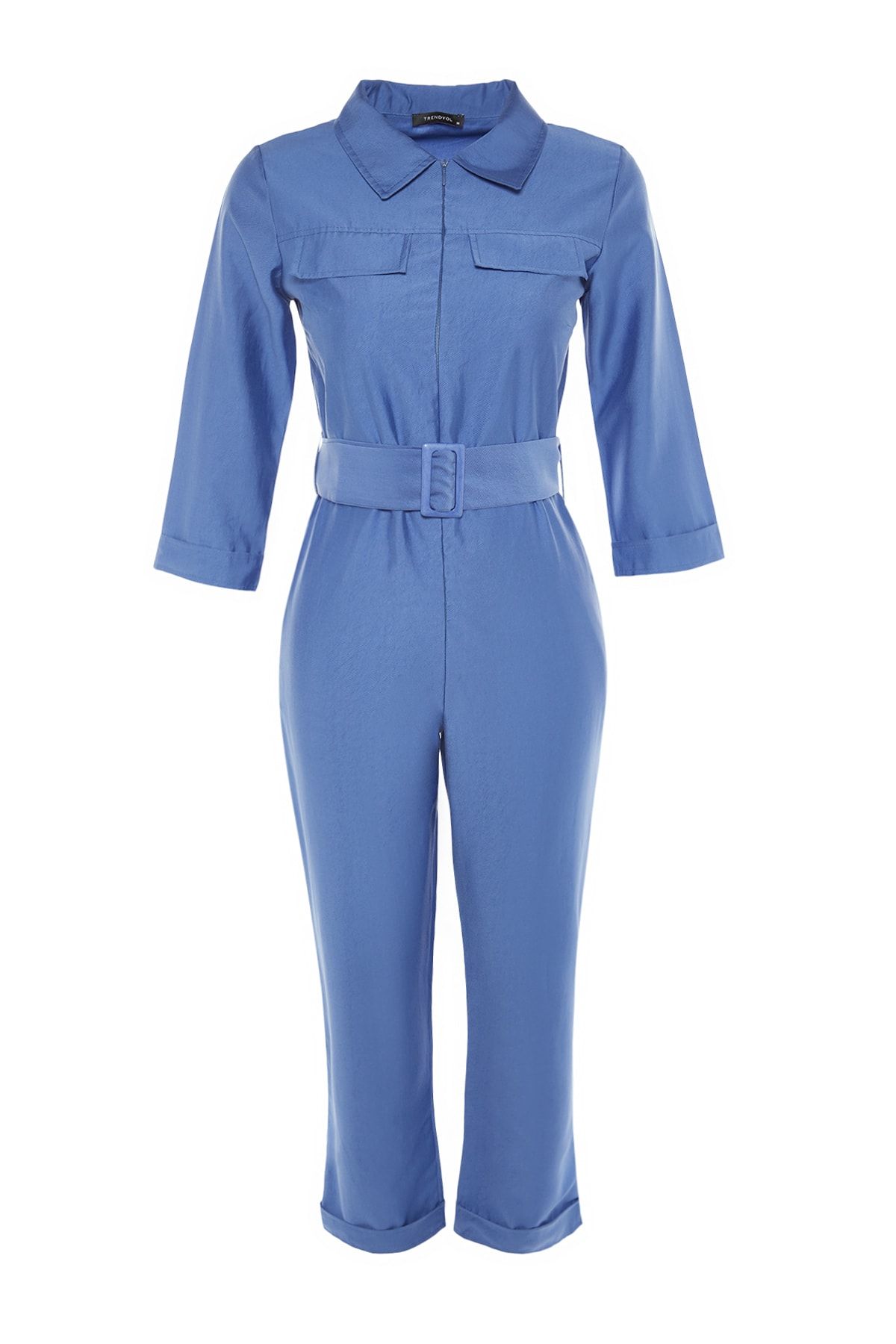 Blue fitted jumpsuit 2025