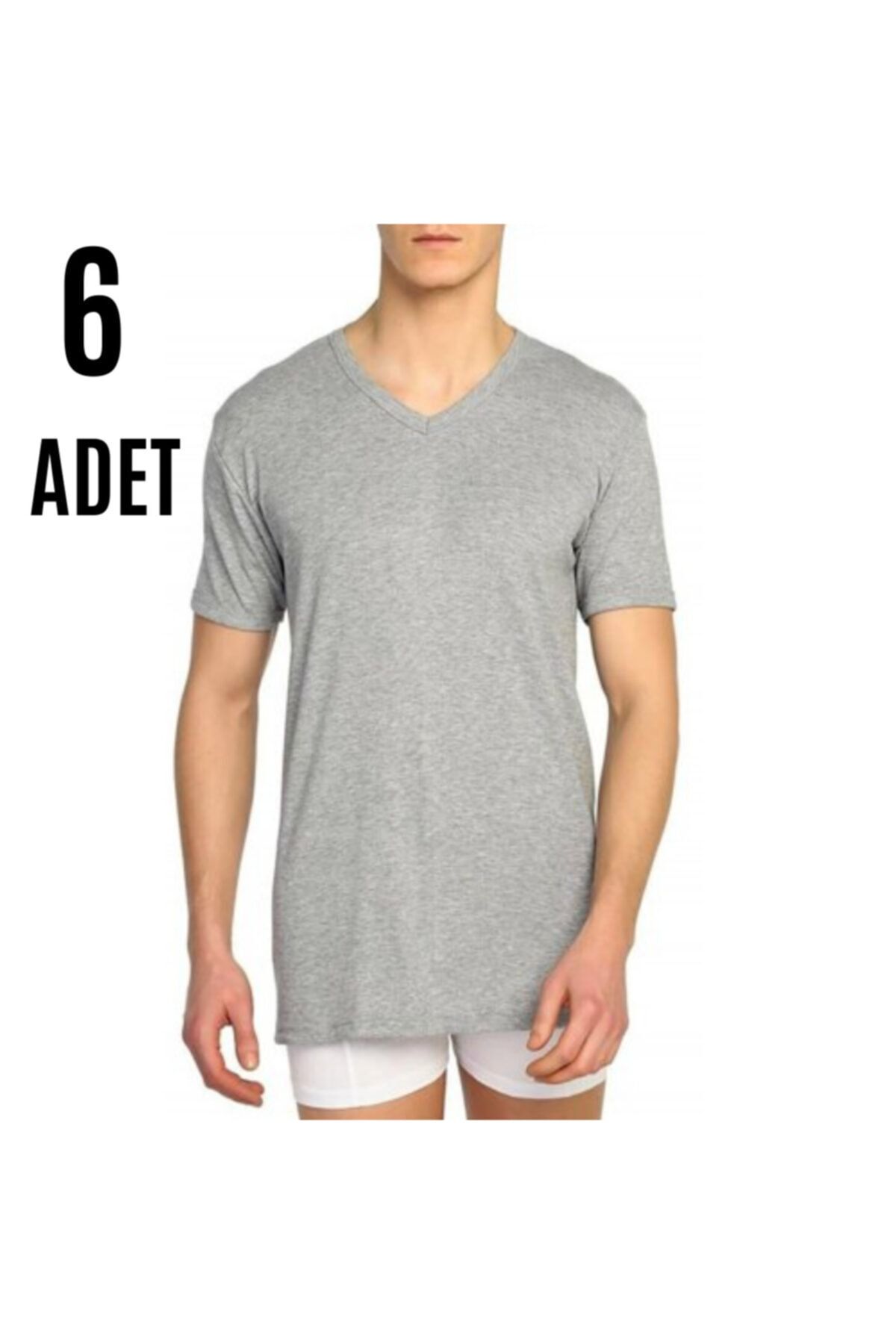 Tutku Tricou De 6 Bărbați, Cu Decolteu În V, Cu Mânecă Scurtă, Gri 107 Masculin - M