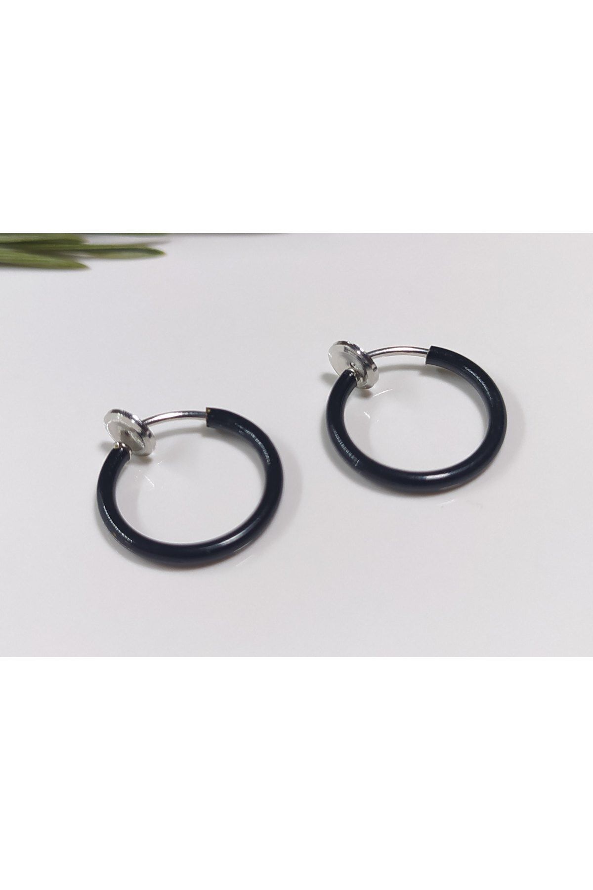 Black and deals silver hoop earrings