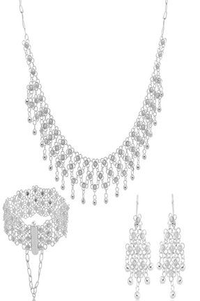 3 Sıra Telkari Kişniş Gümüş Set KŞN03