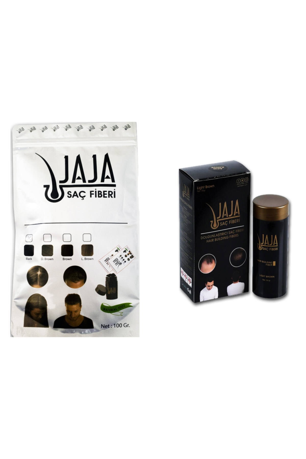 Jaja 50 Gr Siyah Saç Tozu + 100 Gr Dolum Poşeti Topik Set