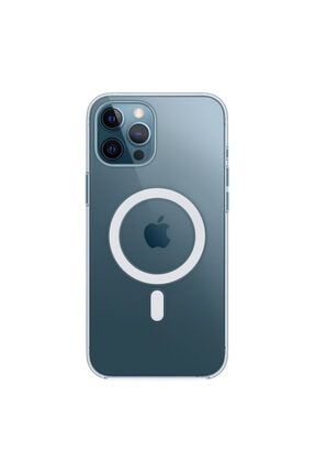 Apple iPhone 12 Pro Max Uyumlu MagSafe Mıknatıslı Seri Silikon Kılıf - Şeffaf TY-7934
