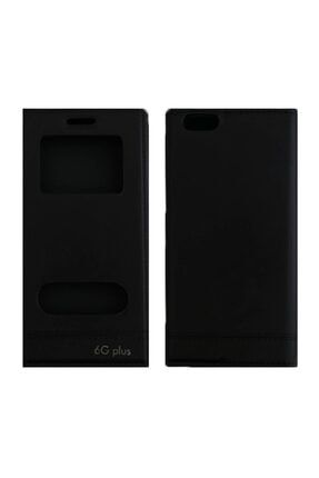 Apple iPhone 6S Plus Uyumlu Pencereli Kapaklı Kılıf - Siyah TY-2204