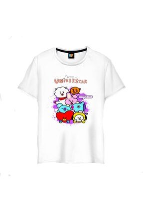 Cute Bt21 Bts I Purple You Cartoon Babies Beyaz Çocuk T Shirt 04779