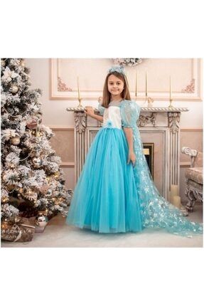 Kız Çocuk Mavi Elsa Kostüm MG11168