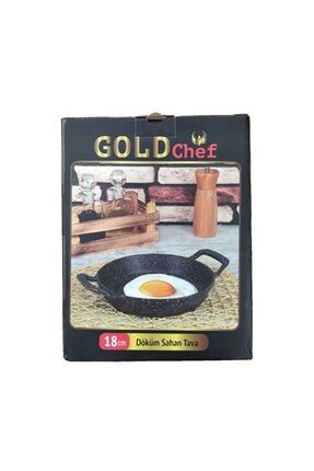 18 Cm Gold Chef Granit Döküm Sahan Tava Yanmaz Yapılmaz Iç Düzey 18 cm Sahan Tava