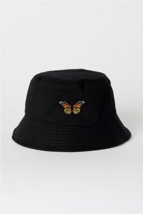 Siyah Kahverengi Kelebek Balıkçı Şapka Bucket Hat EFBUTIK3142