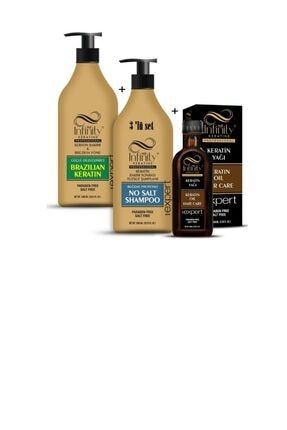Professional Saç Düzleştirici Keratin Bakımı + Tuzsuz Şampuan + Keratin Yağı İnfinity set 01