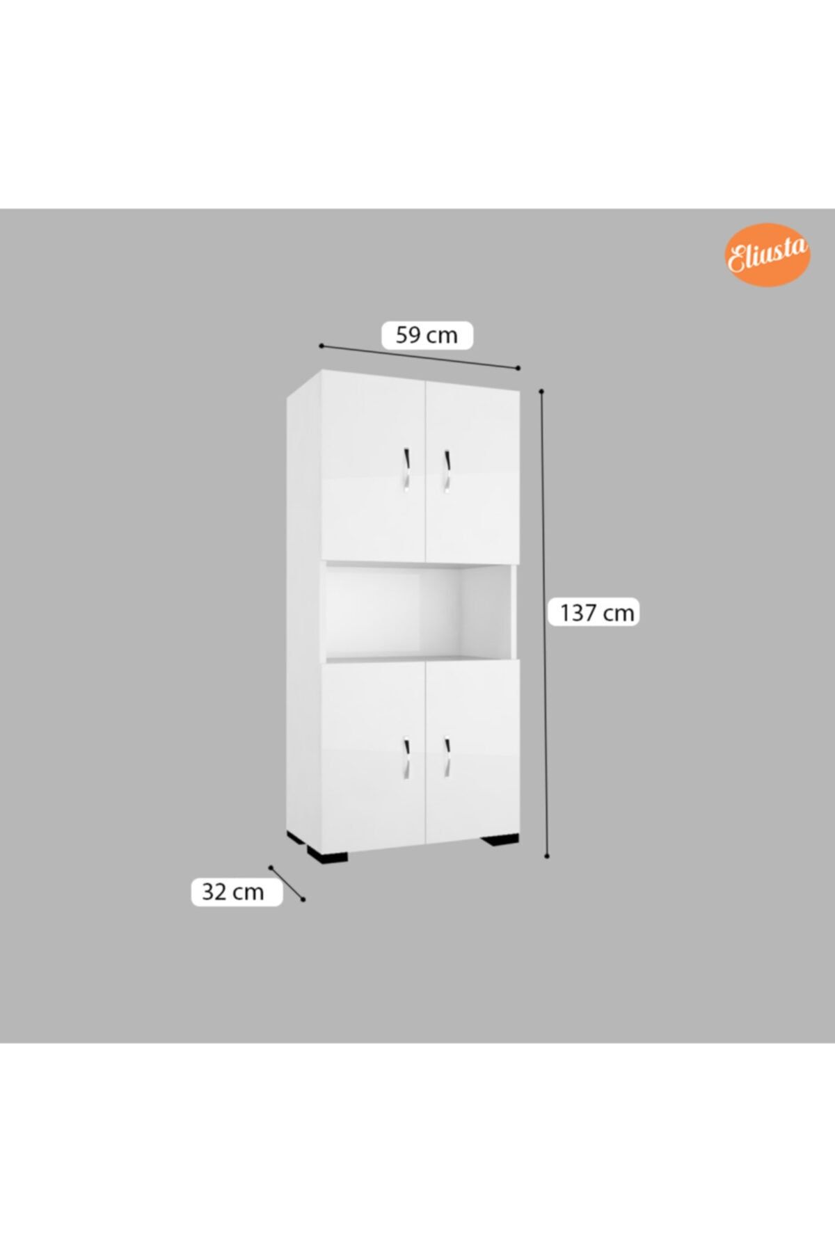Ard-212 Mikrodalga Dolabı 4 Kapaklı Tek Gözlü Ofis Dolabı Çok Amaçlı Dolap #2
